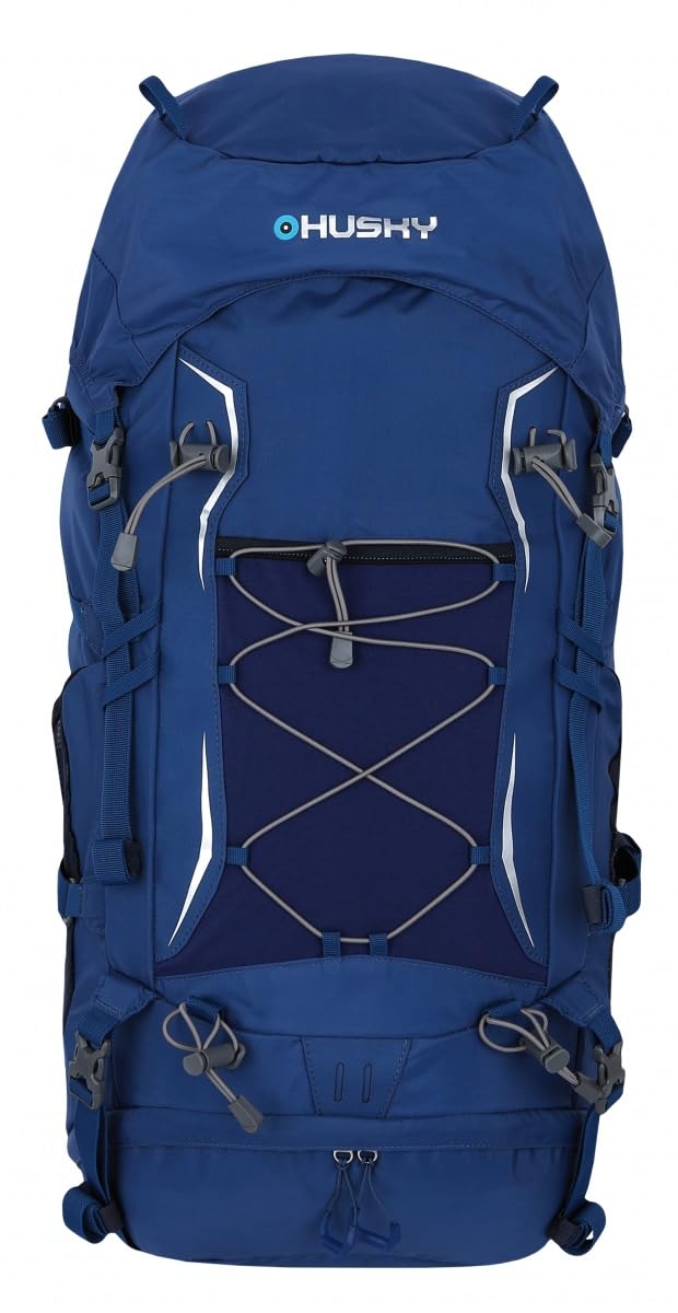 husky-ribon-60l-expeditionsrucksack-blau-regenh-lle image 1