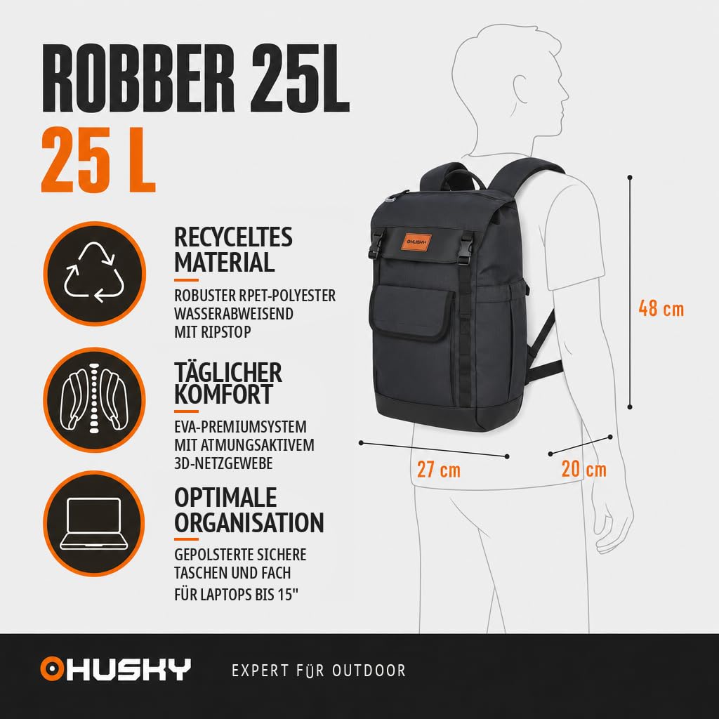 husky-robber-city-rucksack-25-l-schwarz-laptop image 4
