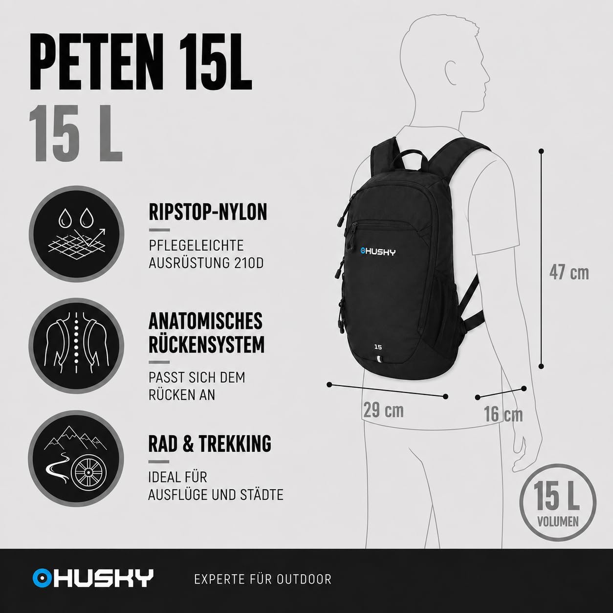 husky-peten-fahrradrucksack-15-l-schwarz-mit-regenh-lle image 8